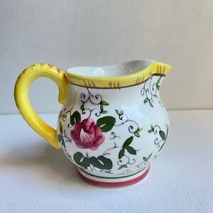 Py creamer pitcher in rooster and roses pattern vintage mid-century Japan